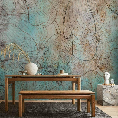 Carta da parati - Leaves in Blue