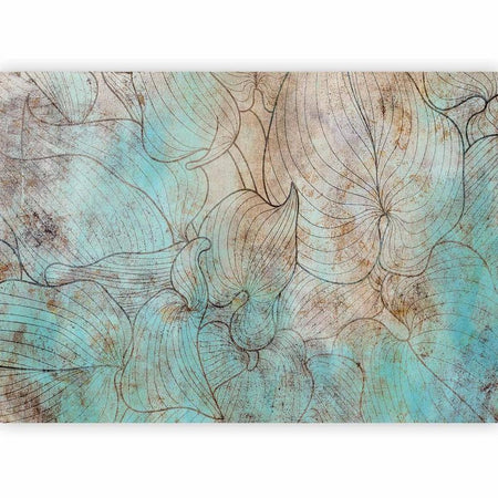 Carta da parati Foglie astratte blu