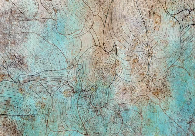 Carta da parati - Leaves in Blue