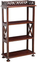 Biscottini Etagere in legno massello di mogano finitura noce 52x23x93 cm Elegante