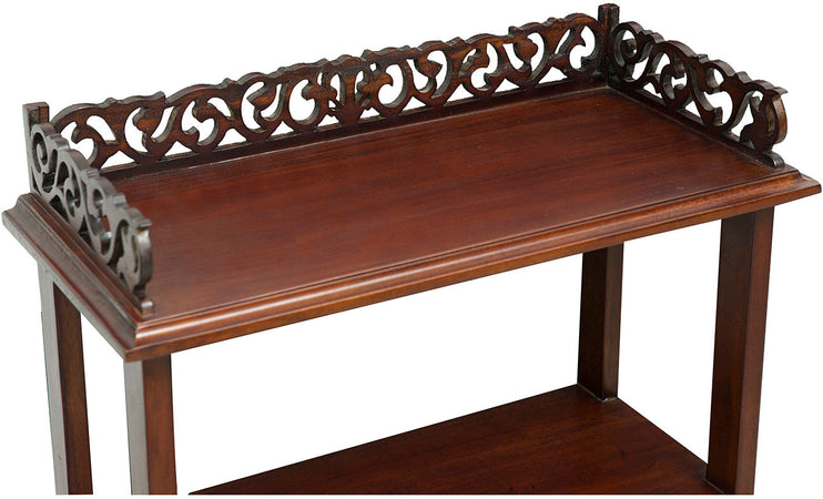 Biscottini Etagere in legno massello di mogano finitura noce 52x23x93 cm Elegante