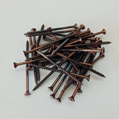 Vite 4,5x80/60mm - 50pz TPS testa conica bronzata per legno truciolare parzialmente filettata