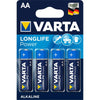 Confezione 4 batterie STILO Varta Longlife Power - Alcalina - Tipo Stilo AA Zinco Manganese - 1.5V
