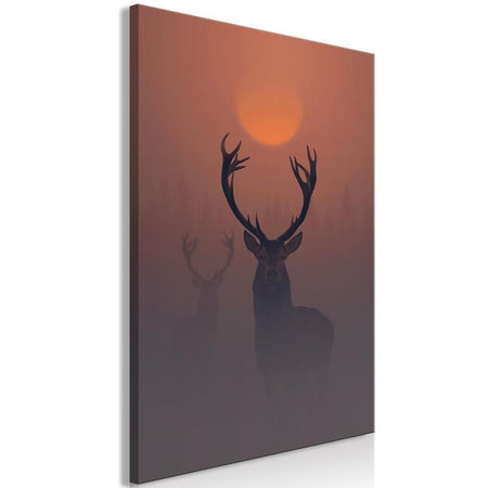 Quadro - Deers in the Fog (1 Part) Vertical