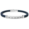BORSARI - BRACCIALE IN CAUCCIÙ BLU NAVY CON ELEMENTO IN ACCIAIO