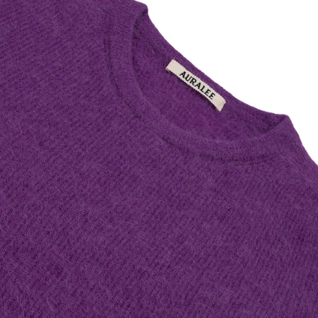 AURALEE Baby Suri Alpaca Sheer Knit p/o in Purple da uomo