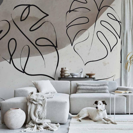 Carta da parati - Minimalistic Monstera Leaves