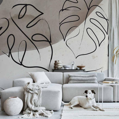 Carta da parati - Minimalistic Monstera Leaves