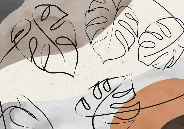 Carta da parati - Minimalistic Monstera Leaves