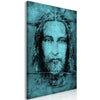 Quadro - Shroud of Turin in Turqoise (1 Part) Vertical