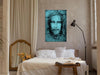 Quadro - Shroud of Turin in Turqoise (1 Part) Vertical