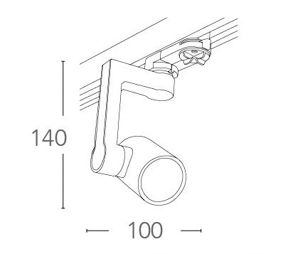 Faretto per binario orientabile di colore bianco 60 watt