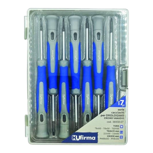 Serie Cacciaviti per Orologiaio Cromo Vanadio 7 Pezzi HUfirma