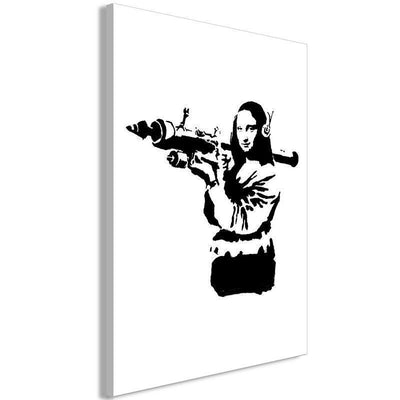 Quadro - Banksy Mona Lisa with Rocket Launcher (1 Part) Vertical