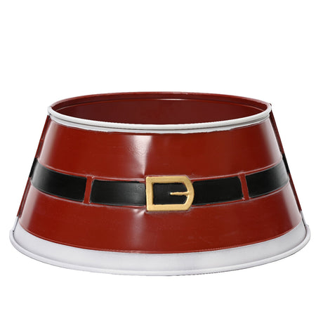 Copri base in ferro colore bianco e rosso per Albero di Natale decorazione natalizia