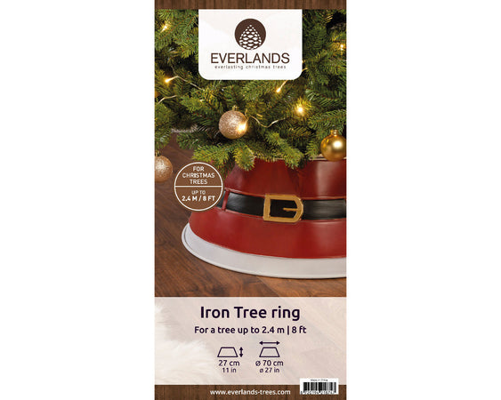 Copri base in ferro colore bianco e rosso per Albero di Natale decorazione natalizia