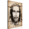 Quadro - Shroud of Turin in Sepia (1 Part) Vertical