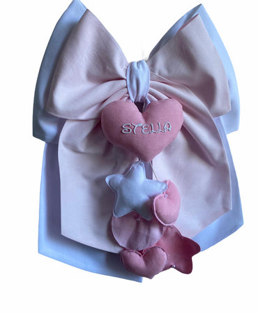 Fiocco nascita in cotone personalizzabile fatto a mano 35 x h 40 cm "Made in Italy"