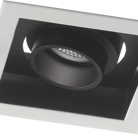 Incasso Quadrato Orientabile Bianco Nero Satinato Soffitto Ribassato Faretto Led 10 watt Luce Calda