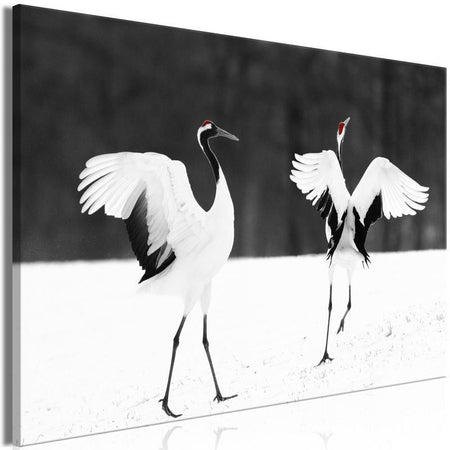Quadro - Dancing Cranes (1 Part) Wide