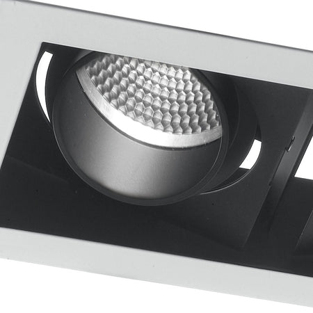 Incasso Due luci Cartongesso Faretto Orientabile Nero Bianco Led 20 watt Luce Luce Naturale