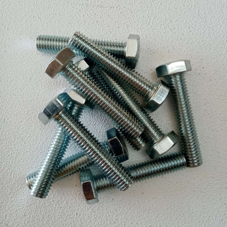 Vite metallica zincata 6x50mm - 25pz chiave 13 testa esagonale tutta filettata