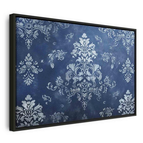 Quadro - Retro Ornament Decorative Motif in Worn Blues
