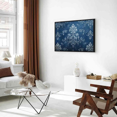 Quadro - Retro Ornament Decorative Motif in Worn Blues