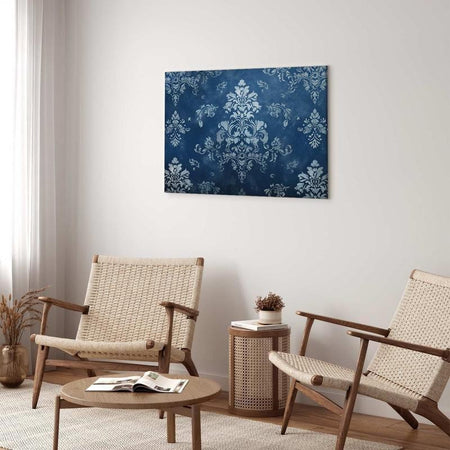 Quadro - Retro Ornament Decorative Motif in Worn Blues