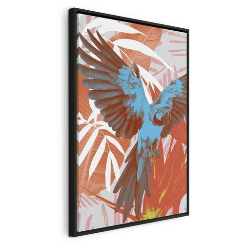 Quadro - Exotic Wings - Parrot Among Abstract Leaf Patterns