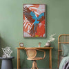 Quadro - Exotic Wings - Parrot Among Abstract Leaf Patterns