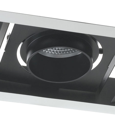 Faretto Nero Bianco 3 Luci Orientabili Incasso Controsoffittatura Led 135 watt 4000 kelvin