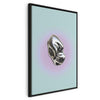 Quadro - Metallic Form - Abstract Sculpture on a Mint Background with a Purple Halo