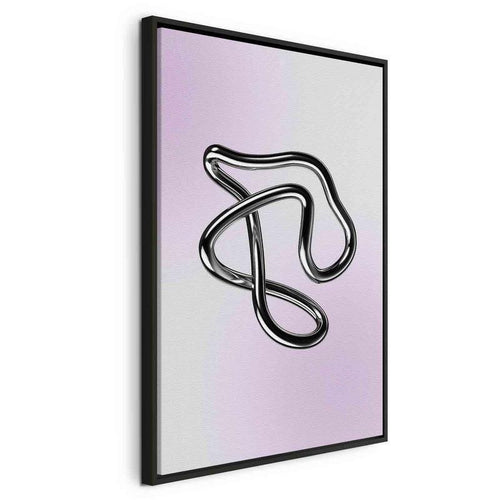 Quadro - Silver Intricacies - Fluid Metallic Figure on a Gradient Background