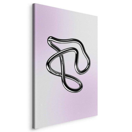 Quadro - Silver Intricacies - Fluid Metallic Figure on a Gradient Background