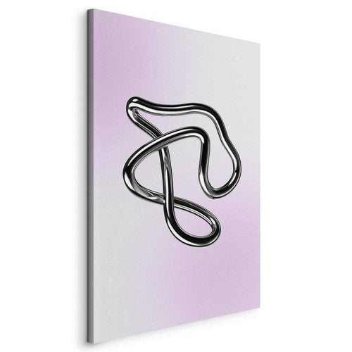 Quadro - Silver Intricacies - Fluid Metallic Figure on a Gradient Background