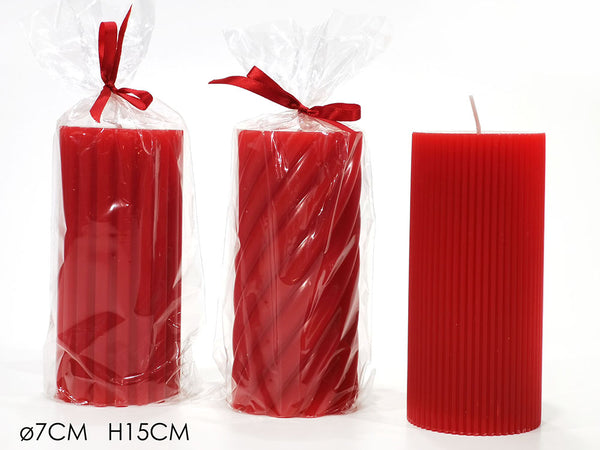 Candela Cilindro Ø7xH15cm Rossa