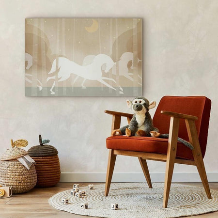 Quadro - Moon Horses - Horses Galloping Among Trees on a Starry Night