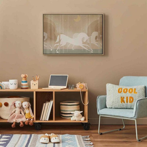 Quadro - Moon Horses - Horses Galloping Among Trees on a Starry Night