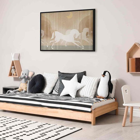 Quadro - Moon Horses - Horses Galloping Among Trees on a Starry Night