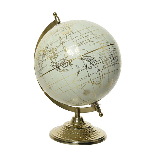 Mappamondo con piedistallo e struttura color Oro, decorazione per interno da 30 cm