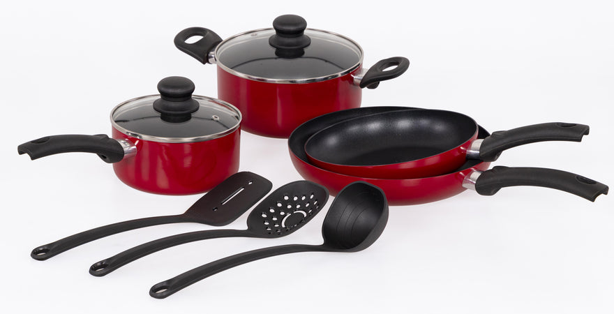 Casa Collection Batteria 9 Pezzi Mareva Rosso