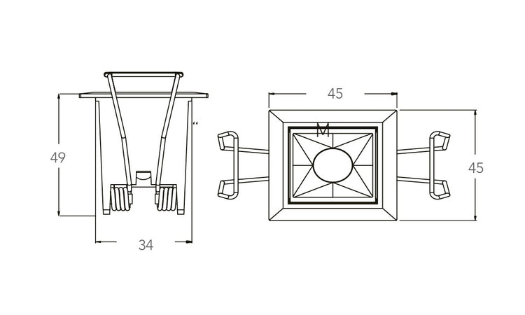 Faretto Incasso Modulo Bianco Nero Lucido Cartongesso Led 2 watt Luce Naturale