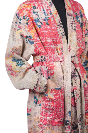 LA FEMME BLANCHE La Femme Blanche - Kimono - 470163 - Grigio/Rosa da donna