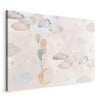 Quadro - Fairy-Tale Moon - Pastel Moon with Balloons Among Colorful Clouds and Stars in Subdued Colors on a Light Backgr