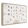 Quadro - Letters Above the Rainbow - Letters Among Streams of Rain and Clouds with a Rainbow Moon and Stars on a Light B