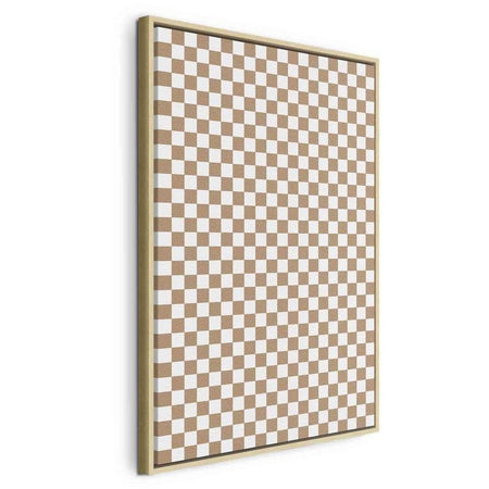 Quadro - Checkerboard Pattern - Brown-White Grid with a Subtle Noise