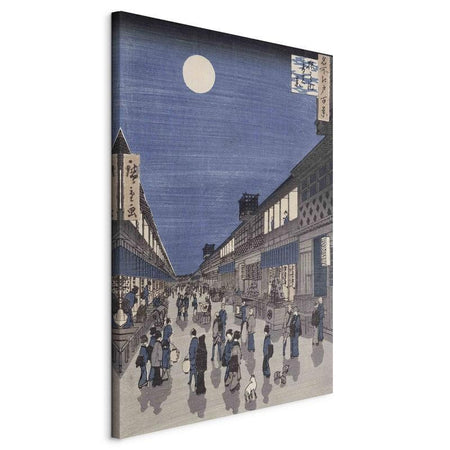 Quadro - Night time view of Saruwaka Street from Meisho Edo Hyakkei (One Hundred Views of Edo) (Utagawa Hiroshige)
