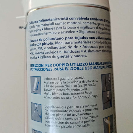 Unifix Schiuma Pur 750ml schiuma poliuretanica per tetti con valvola 2 in 1