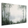 Quadro - Retro Landscape Grove Trees and Pond in Patinated Shades of Green